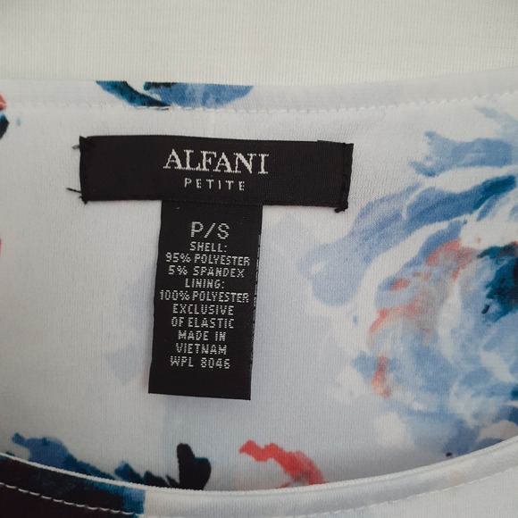 Women's Alfani Colorful Floral Blouse with Pleated Cuffs & Balloon Waist Size PS - Picture 7 of 8